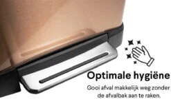 Homra Koniq Prullenbak Met Pedaal - 50 Liter - RVS - Pedaalemmer - Automatisch Lucht Filter - Odor Control - 50L Capaciteit - Soft Close Deksel - Afvalemmer - Design - Hygiënisch - Koper -Mepal shop 1200x700 4