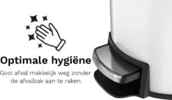 Pedaalemmer - 3 Liter - RVS - Wit - Afvalemmer StangVollby Rosvik - Toilet - Badkamer - Klein - Soft Close Deksel - Chique Design - Kleine Witte Pedaal Prullenbak - Afvalzak Inkeping - Vuilnisbak Badkamer -Mepal shop 1200x702 2