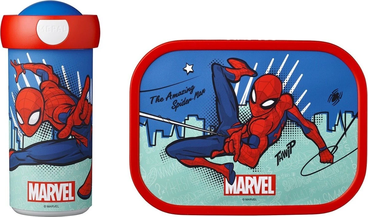 Mepal – Lunchset Campus (sb + Lb) – Schoolbeker En Broodtrommel Voor Kinderen – Spiderman – Bento Box - Lekvrij 3 Mepal – Lunchset Campus (sb + Lb) – Schoolbeker En Broodtrommel Voor Kinderen – Spiderman – Bento Box - Lekvrij