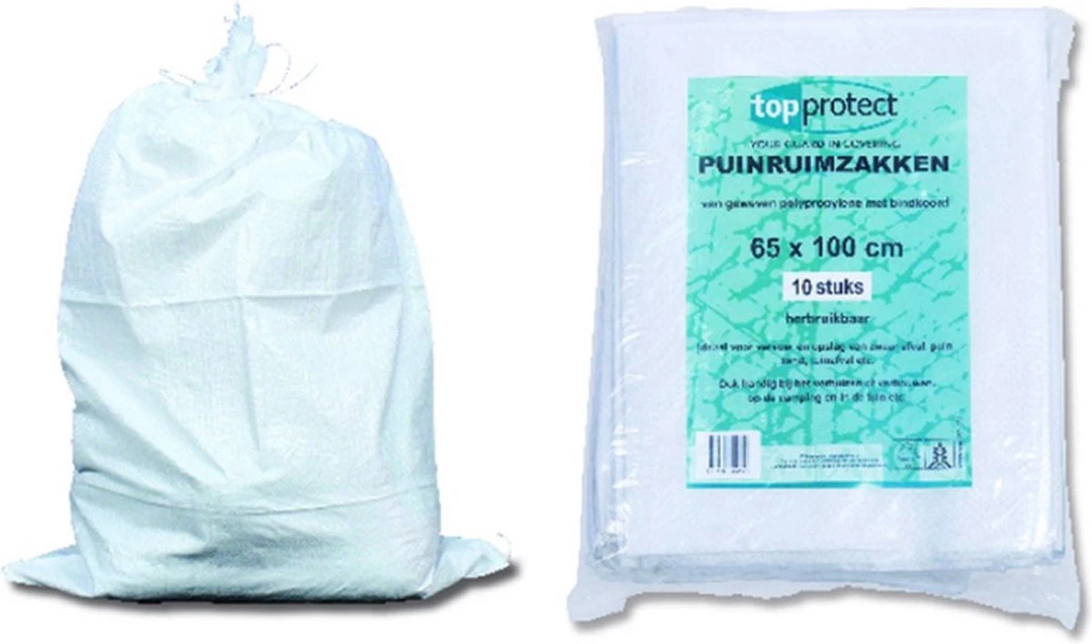 ERRO Storage Puinzakken - 10 Stuks - Met Koord - 65x100 - Geweven Polypropyleen 5 ERRO Storage Puinzakken - 10 Stuks - Met Koord - 65x100 - Geweven Polypropyleen - Afbeelding 3