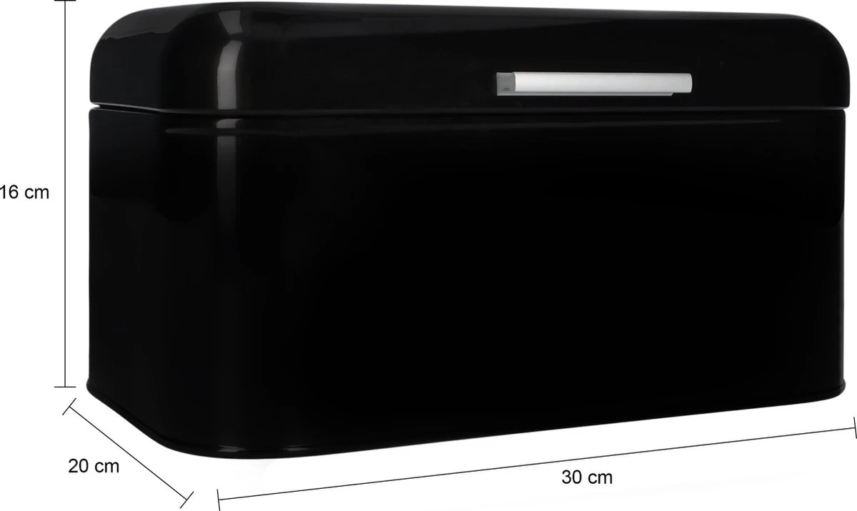 QUVIO Broodtrommel - Brooddoos - Brood Bewaren - Vershouddoos Voor Brood - Brooddoos - Klepdeksel - Scharnierdeksel - Zwart - Ijzer - 9,5 Liter Inhoud - 20 X 30 X 16 Cm 5 QUVIO Broodtrommel - Brooddoos - Brood Bewaren - Vershouddoos Voor Brood - Brooddoos - Klepdeksel - Scharnierdeksel - Zwart - Ijzer - 9,5 Liter Inhoud - 20 X 30 X 16 Cm - Afbeelding 3