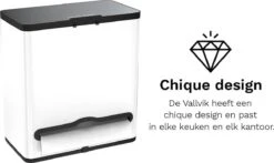 Stangvollby Vallvik Prullenbak – 4 Liter – Keukenrol Dispenser – Wit – RVS - Ophangbare Vuilbak - Afvalscheiding - Uitneembare Binnenemmer – Inbouw Vuilnisbak – Keuken Afvalemmer – Ruimtebesparend – Staand - Ophangen – Keukenrol Houder – GFT Bakje -Mepal shop 1200x716
