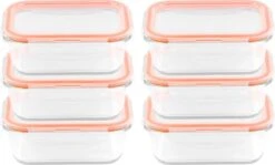 Lock&Lock Glazen Vershoudbakjes - Glazen Meal Prep Bakjes - Glazen Bakjes Met Deksel - Ovenschaaltjes Met Deksel - Set Van 6 Stuks - 380 Ml -Mepal shop 1200x722 5