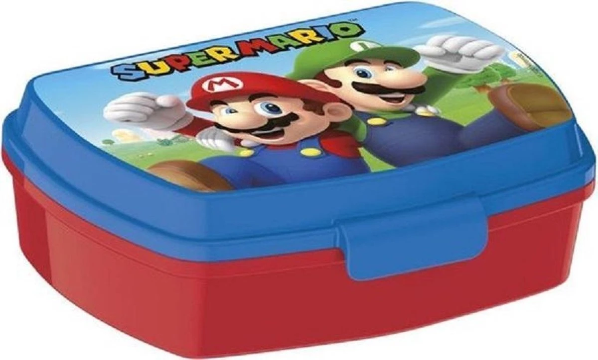 Mickey Mouse Super Mario Broodtrommel - 17x14 Cm - Brooddoos - Sandwich Box 7 Mickey Mouse Super Mario Broodtrommel - 17x14 Cm - Brooddoos - Sandwich Box - Afbeelding 5