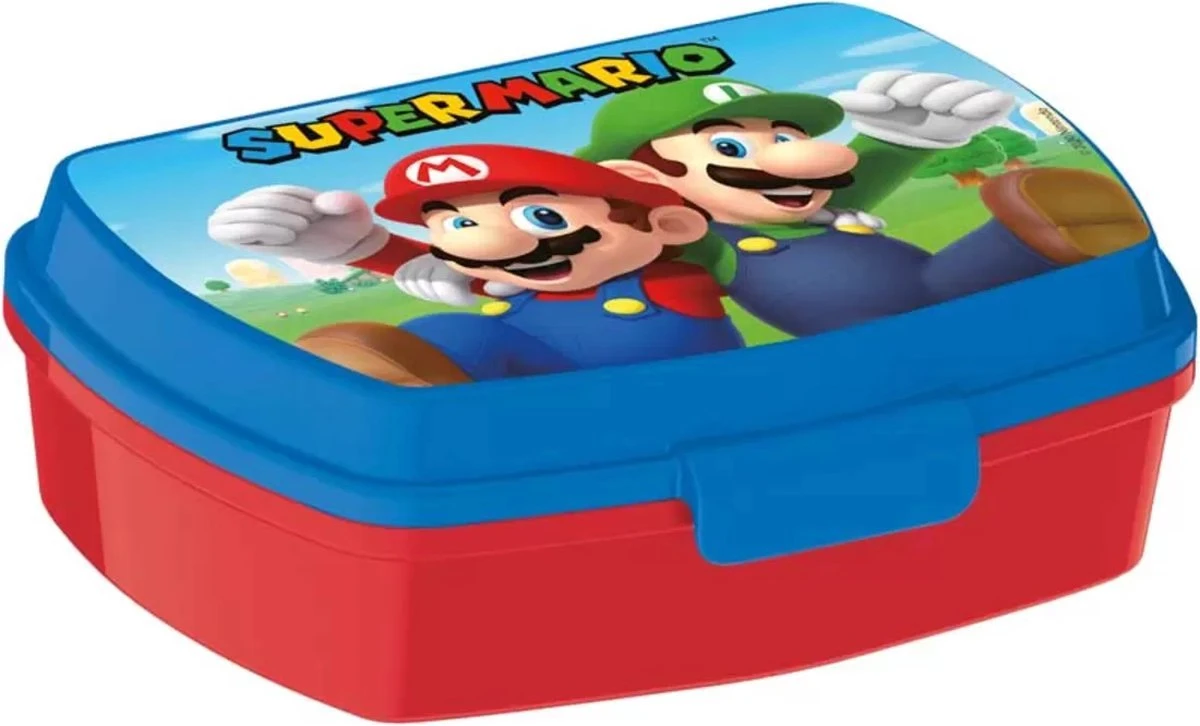 Mickey Mouse Super Mario Broodtrommel - 17x14 Cm - Brooddoos - Sandwich Box 6 Mickey Mouse Super Mario Broodtrommel - 17x14 Cm - Brooddoos - Sandwich Box - Afbeelding 4