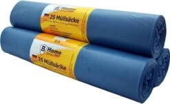 75x Grote Keuken/tuin Afvalzakken/vuilniszakken 120 Liter Blauw - Huishoudartikelen - Prullenbak Zakken 75 Stuks