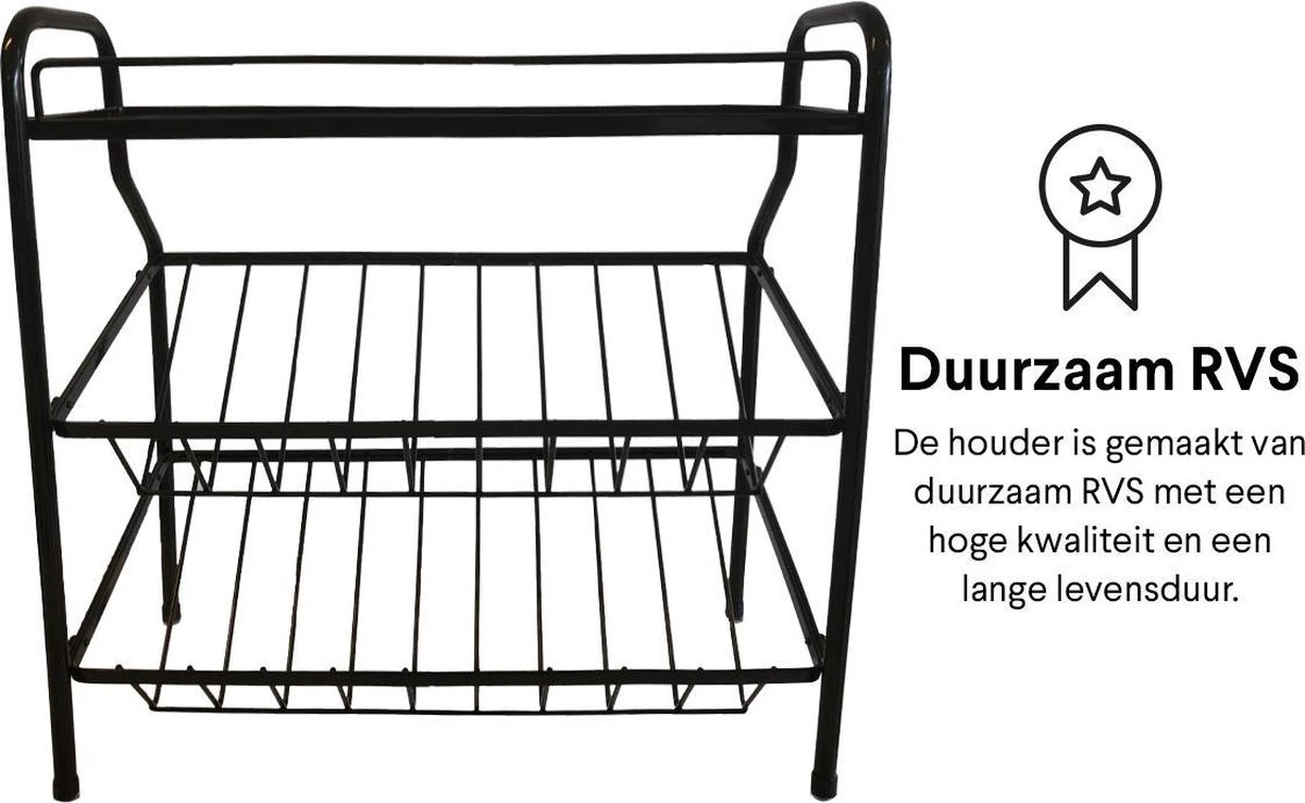 Zindoo Kruidenrek Zwart 3-laags Staand - Specerijen Rek - Kruiden Rek - Duurzaam RVS - Anti Slip Onderzijde - Specerijenstandaard – Keukenorganizer - Spice Rack - Kitchen Rack - Spice Organizer Keukenaccessoire - ZIN-SR05 4 Zindoo Kruidenrek Zwart 3-laags Staand - Specerijen Rek - Kruiden Rek - Duurzaam RVS - Anti Slip Onderzijde - Specerijenstandaard – Keukenorganizer - Spice Rack - Kitchen Rack - Spice Organizer Keukenaccessoire - ZIN-SR05 - Afbeelding 2