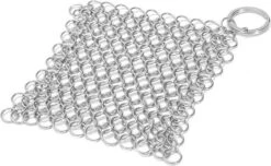 LOUZIR RVS Gietijzer Cleaner Voor Pannen - Metalen Borstel- Scrubmat- Zilver -Mepal shop 1200x740 1