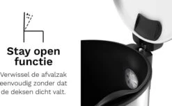 Pedaalemmer - 3 Liter - RVS - Wit - Afvalemmer StangVollby Rosvik - Toilet - Badkamer - Klein - Soft Close Deksel - Chique Design - Kleine Witte Pedaal Prullenbak - Afvalzak Inkeping - Vuilnisbak Badkamer -Mepal shop 1200x744 1