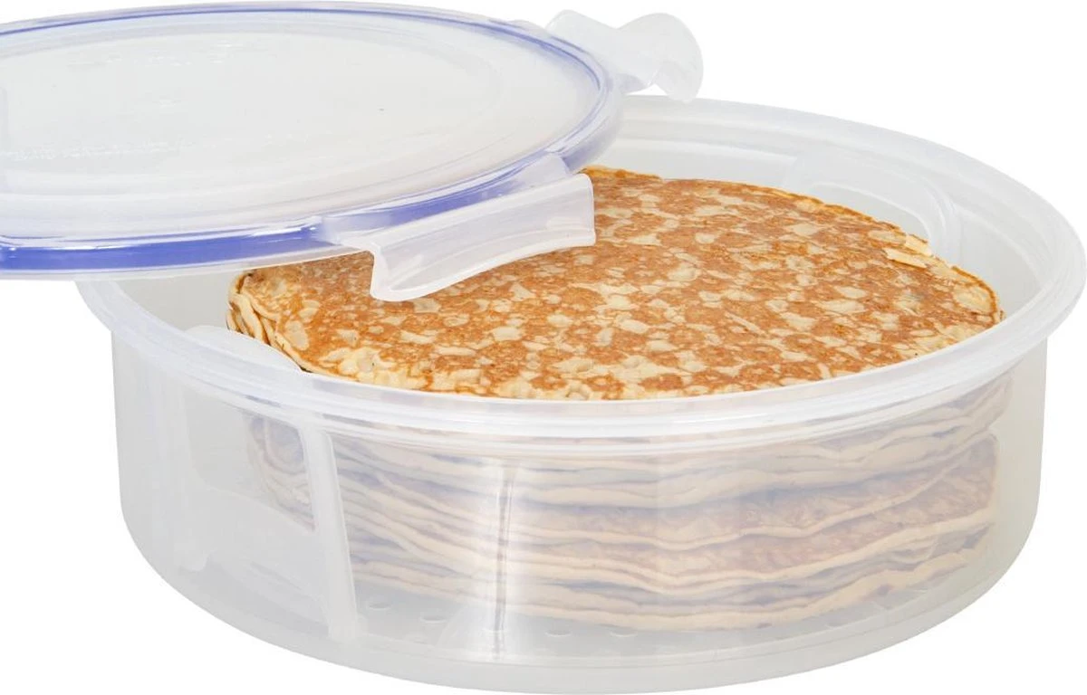 Lock&Lock Ronde Vershouddoos - Bewaardoos Met Deksel - Voor Pannenkoeken En Wraps - 100% Luchtdicht - 2,5 Liter 3 Lock&Lock Ronde Vershouddoos - Bewaardoos Met Deksel - Voor Pannenkoeken En Wraps - 100% Luchtdicht - 2,5 Liter