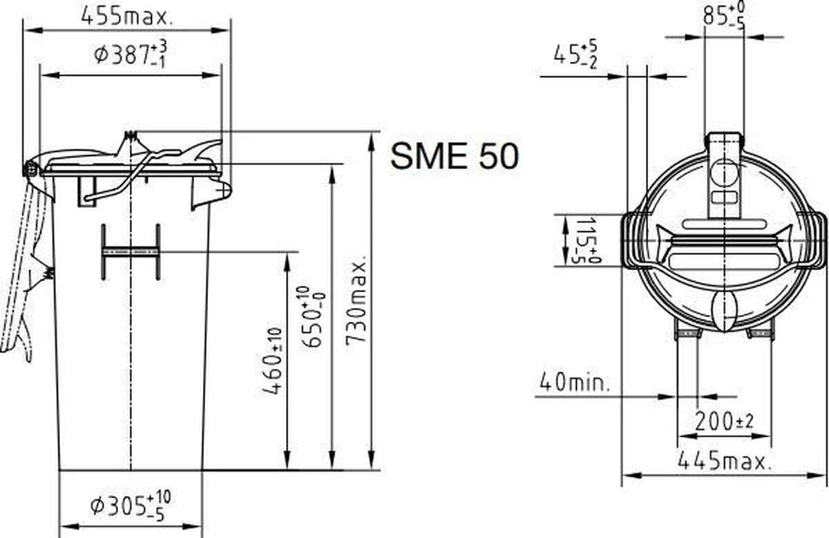 Kunststof Afvalemmer 50 Liter Grijs Met Beugel 6 Kunststof Afvalemmer 50 Liter Grijs Met Beugel - Afbeelding 4