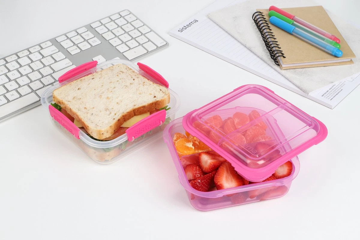 Sistema To Go Snackdoos Snack Attack Duo - Roze- 975 Ml 4 Sistema To Go Snackdoos Snack Attack Duo - Roze- 975 Ml - Afbeelding 2