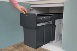 Hailo 0310-300 EcoLine Design Trio L Inbouwafvalemmer 3x10L Met 3 Compartimenten Zwart -Mepal shop 1200x800 112