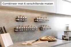 Noswo Kruidenrek Ophangbaar - Kruidenrek Voor Kruidenpotjes - Keukenrek Hangend - 50 Cm - Zwart -Mepal shop 1200x800 249