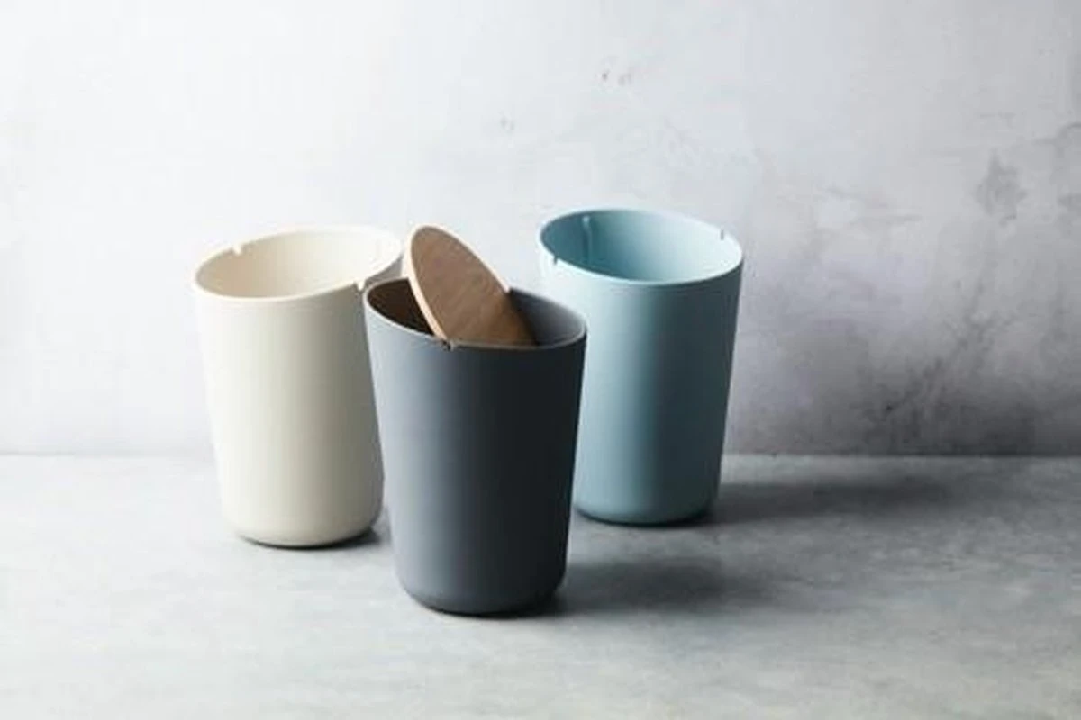 POINT-VIRGULE - Keukenhulpen - Afvalbakje Mist Blauw 4 POINT-VIRGULE - Keukenhulpen - Afvalbakje Mist Blauw - Afbeelding 2