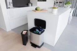 Curver Decobin Duo Prullenbak Afvalscheider - 10L + 18L - Metallic -Mepal shop 1200x800 64