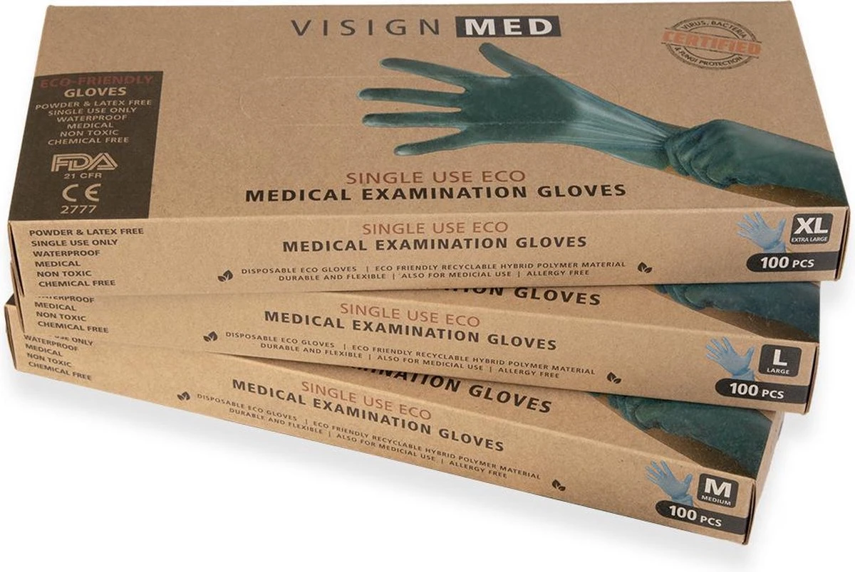 Visign Med - Ecologische Medische Wegwerp Handschoenen - Medium - 100st. - Eco Handschoenen Disposable 7 Visign Med - Ecologische Medische Wegwerp Handschoenen - Medium - 100st. - Eco Handschoenen Disposable - Afbeelding 5