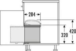 Hailo Inbouw Prullenbak - 15 L - Zilvergrijs / Zwart -Mepal shop 1200x806 4