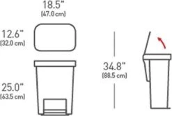 Simplehuman Afvalemmer Rectangular - Met Liner Pocket - Kunststof - 45 Liter - Zwart -Mepal shop 1200x812 2