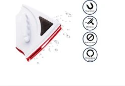 Merkloos Magnetische Raamwisser - Ruitenreiniger - Dubbel Glas - Rood - 5-24 Mm Glas -Mepal shop 1200x827 1