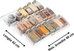 Merkloos Kruidenrek Lade - Kruiden Organizer - Kruidenrek Uitschuifbaar - Lade Organizer - Kruiden Opbergen Lade - Kruidenrekje Schuif - Min. 20x42 Max. 40x42 -Mepal shop 1200x831 3