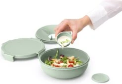 Brabantia Make & Take Salade Lunchbox - 1,3 L - Kunststof - Jade Green -Mepal shop 1200x831 4