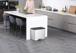 EKO EcoCasa III Recycling Prullenbak - 15 + 15 L - Mat RVS -Mepal shop 1200x833 4