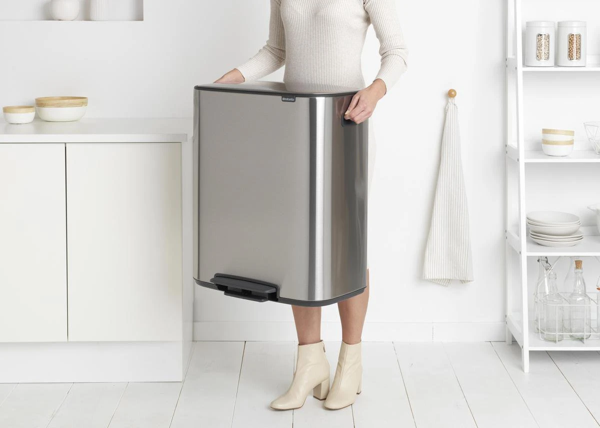 Brabantia Bo Prullenbak - 2 X 30 L - Matt Steel Fingerprint Proof 9 Brabantia Bo Prullenbak - 2 X 30 L - Matt Steel Fingerprint Proof - Afbeelding 7