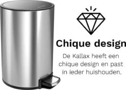 Pedaalemmer - 5 Liter - RVS - Prullenbak StangVollby Kallax - Toilet - Badkamer - Klein - Soft Close Deksel - Chique Design - Kleine RVS Pedaal Afvalemmer - Vuilnisbak -Mepal shop 1200x866 5