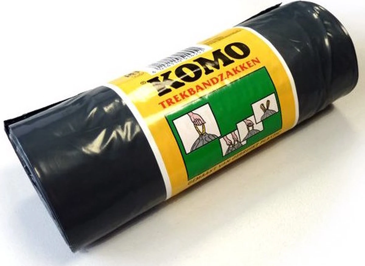KOMO Afvalzakken Met Trekband - 60 L - 15 Stuks 8 KOMO Afvalzakken Met Trekband - 60 L - 15 Stuks - Afbeelding 6