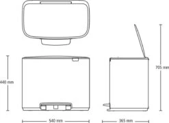 Brabantia Bo Prullenbak - 11 + 23 L - Matt Black -Mepal shop 1200x876 1