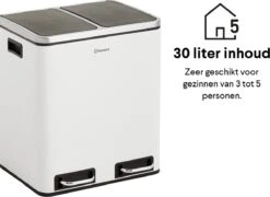 Homra BLINQ Afvalscheiding Prullenbak Met 2 Vakken - 2 X 15 L Inhoud - Duo Pedaalemmer Wit - Afvalemmer 30 Liter - Recycle Afvalbak - Witte Afvalscheidingsprullenbak - Hygiënisch Afval Scheiden - Keuken Vuilbak - Kantoor 34 Homra BLINQ Afvalscheiding Prullenbak Met 2 Vakken - 2 X 15 L Inhoud - Duo Pedaalemmer Wit - Afvalemmer 30 Liter - Recycle Afvalbak - Witte Afvalscheidingsprullenbak - Hygiënisch Afval Scheiden - Keuken Vuilbak - Kantoor -Mepal shop 1200x876 2