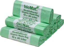BioMat Composteerbare Vuilniszakken - 8 Rollen -10 X 30 Liter Zakken - 80 Zakken