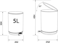 Sealskin Mind - Pedaalemmer - 5 Liter Vrijstaand - Donkergroen 12 Sealskin Mind - Pedaalemmer - 5 Liter Vrijstaand - Donkergroen -Mepal shop 1200x894 1