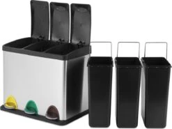 Jago - Afvalbak - 24 Liter Met 3 Vakken Voor In De Keuken - RVS Met Binnenemmer - Handvat - Deksel - Afvalscheidingssysteem - Pedaalemmer (24 Liter (3 X 8L) - Prullenbak - Vuilnisbak - Vuilnisemmer 28 Jago - Afvalbak - 24 Liter Met 3 Vakken Voor In De Keuken - RVS Met Binnenemmer - Handvat - Deksel - Afvalscheidingssysteem - Pedaalemmer (24 Liter (3 X 8L) - Prullenbak - Vuilnisbak - Vuilnisemmer -Mepal shop 1200x898 6