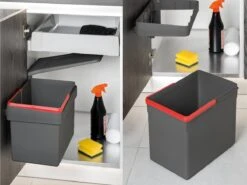 Eleganca Afvalbak 15 Liter – Inbouw Prullenbak – Inbouw Afvalemmer – Uittrekbare Prullenbak – Afvalemmer Keuken – Antraciet – Hygiënisch – Ruimtebesparend Vuilnisbak – B34.5xD25xH28,5cm -Mepal shop 1200x899 84
