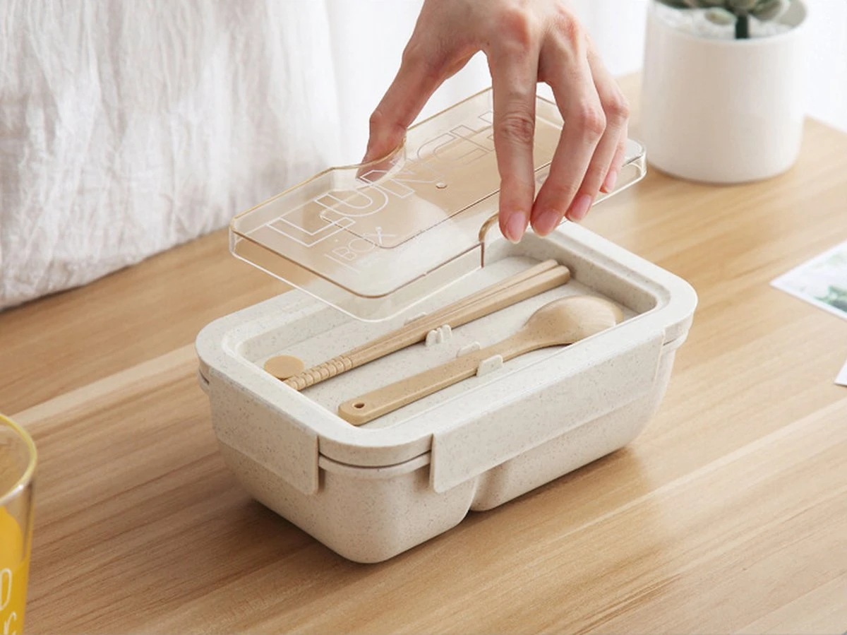 BentoBros® Duurzame Bento Box - Broodtrommel - Lunchtrommel - Lunchbox - Lunchset Voor Kinderen - Brooddoos - Duurzaam Hout - Inclusief Bestek - Voor Volwassenen En Kinderen - 0,85 Liter - Geschikt Voor Magnetron, Vriezer En Vaatwasser - Beige 4 BentoBros® Duurzame Bento Box - Broodtrommel - Lunchtrommel - Lunchbox - Lunchset Voor Kinderen - Brooddoos - Duurzaam Hout - Inclusief Bestek - Voor Volwassenen En Kinderen - 0,85 Liter - Geschikt Voor Magnetron, Vriezer En Vaatwasser - Beige - Afbeelding 2