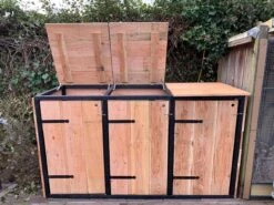 Container Ombouw 3 Bak - 240 Liter - Douglas - Kliko Ombouw