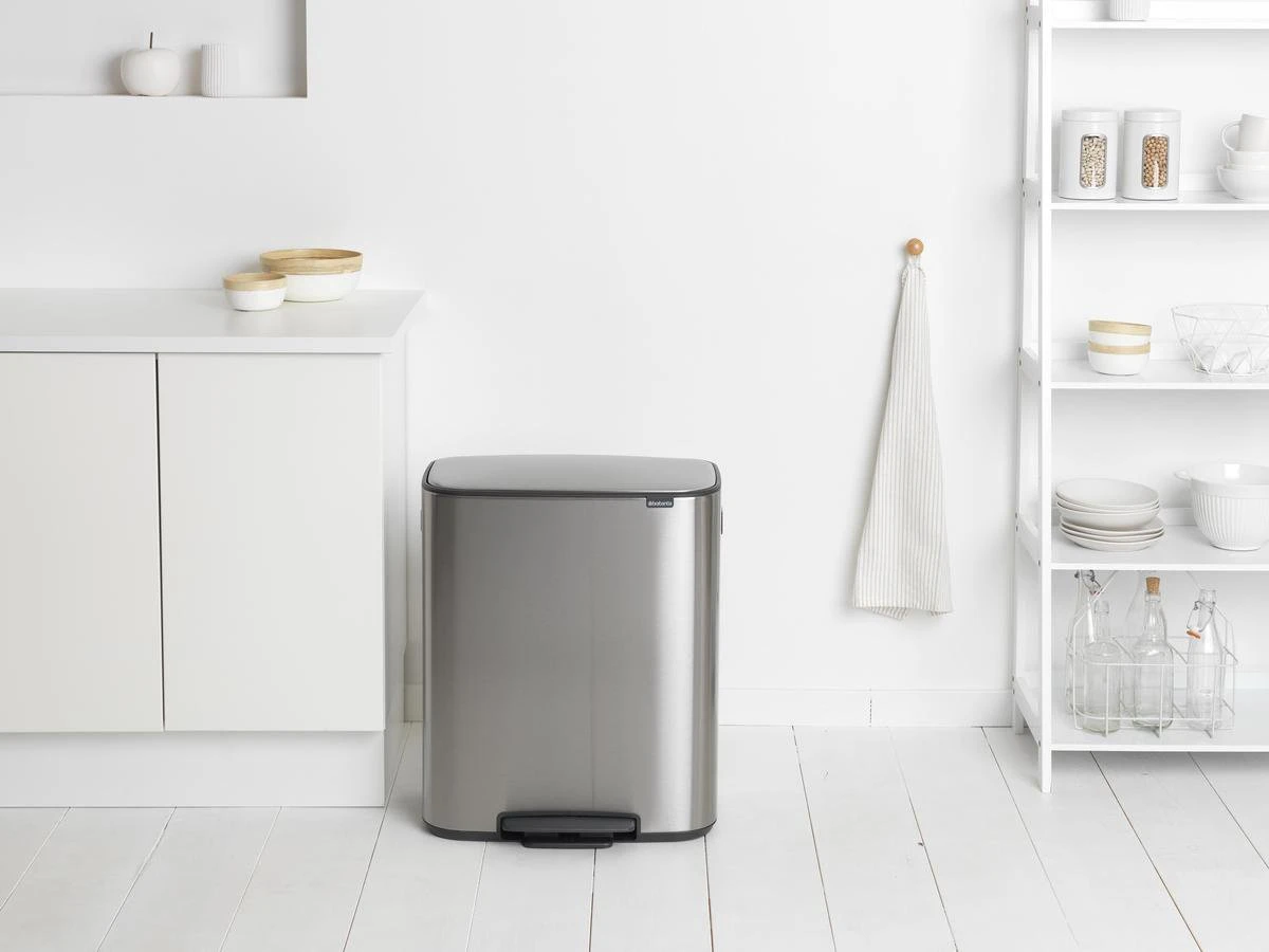 Brabantia Bo Prullenbak - 2 X 30 L - Matt Steel Fingerprint Proof 8 Brabantia Bo Prullenbak - 2 X 30 L - Matt Steel Fingerprint Proof - Afbeelding 6