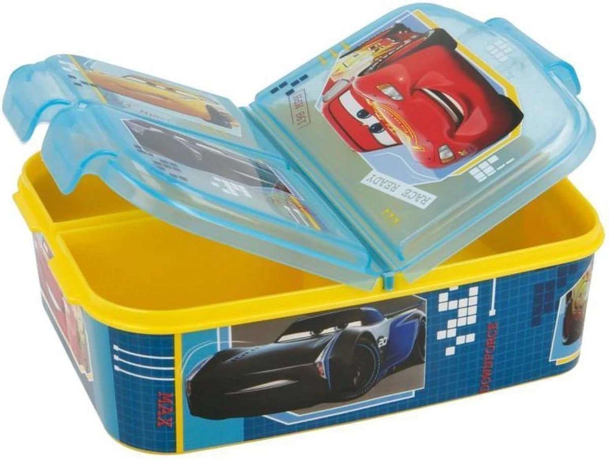 CARS Lunchbox - 3 Vakken - Disney Cars Broodtrommel 3 CARS Lunchbox - 3 Vakken - Disney Cars Broodtrommel