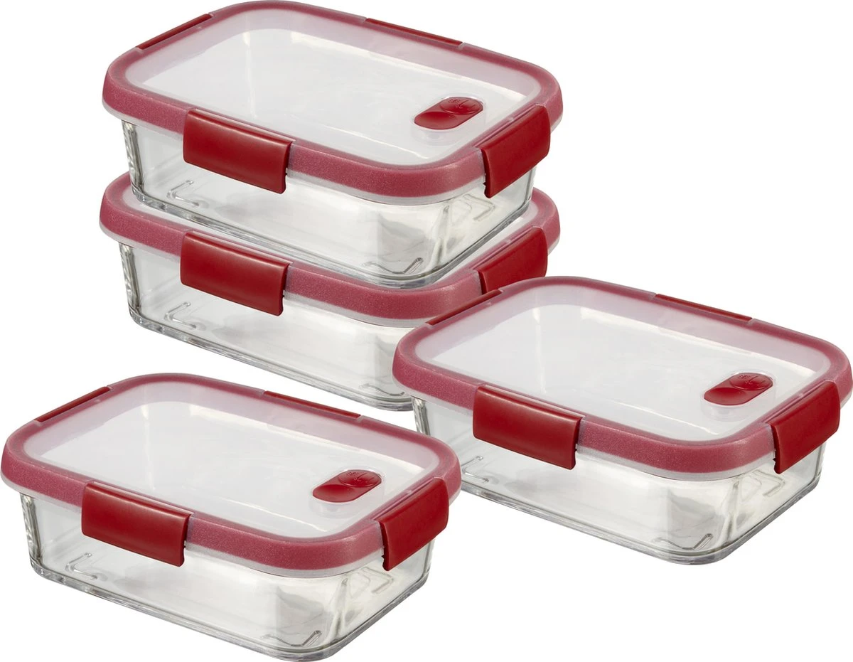 Curver Smart Cook Glazen Vershouddoos - Rechthoekig - 0,9L - Rood 6 Curver Smart Cook Glazen Vershouddoos - Rechthoekig - 0,9L - Rood - Afbeelding 4