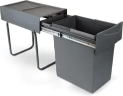 Eleganca Afvalbak 20 Liter – Inbouw Prullenbak – Inbouw Afvalemmer 20L – Uittrekbare Prullenbak – Vuilnisbak -Afvalemmer Keuken – Hygiënisch – Ruimtebesparend Vuilnisbak – Grijs – B24,6xD44xH39cm -Mepal shop 1200x933 1