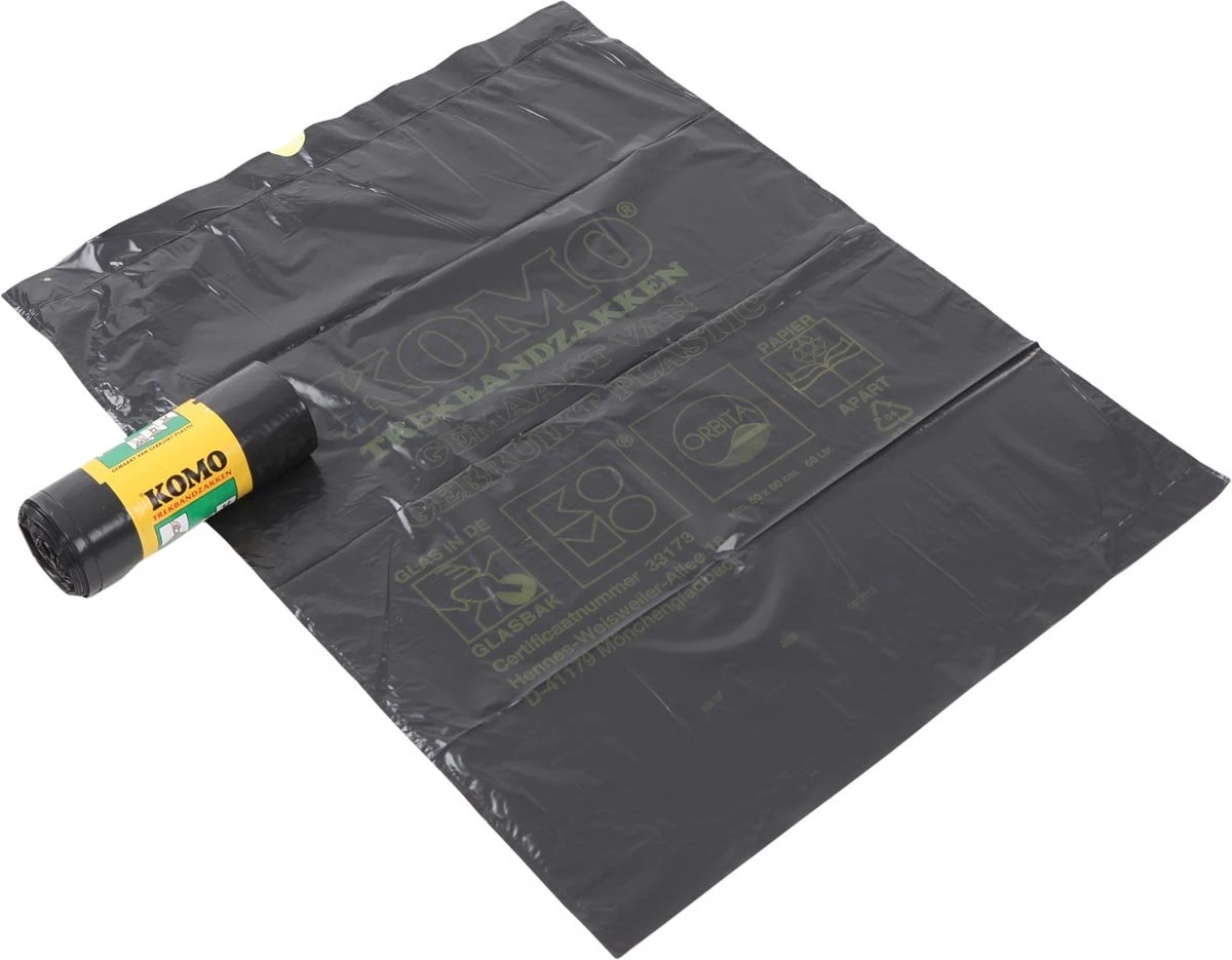 KOMO Afvalzakken Met Trekband - 60 L - 15 Stuks 7 KOMO Afvalzakken Met Trekband - 60 L - 15 Stuks - Afbeelding 5