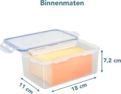 Lock&Lock Vershoudbakjes Set Met Deksel - Bewaardoos Kaas - Kaasdoos - Set Van 3 Stuks - 1,4 Liter - Met Vochtrooster - Transparant -Mepal shop 1200x937 5