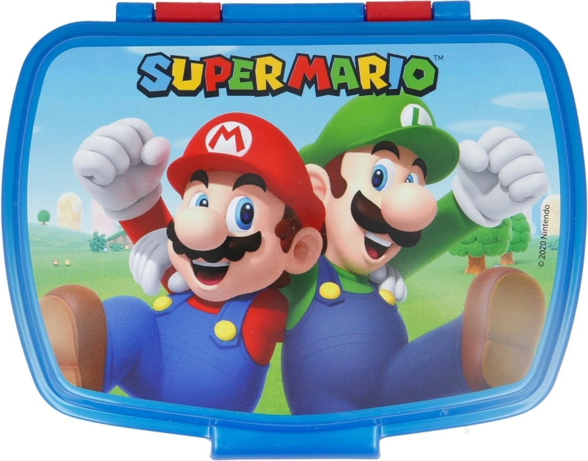 Mickey Mouse Super Mario Broodtrommel - 17x14 Cm - Brooddoos - Sandwich Box 3 Mickey Mouse Super Mario Broodtrommel - 17x14 Cm - Brooddoos - Sandwich Box
