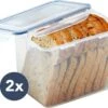 Lock&Lock Vershoudbakjes - Vershouddoos Voor Brood - Brooddoos - Broodtrommel - Bewaardoos Met Deksel - 100% Luchtdicht - BPA Vrij - Set Van 2 - 3,9 Liter - Transparant -Mepal shop 1200x943 4