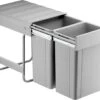 Wesco Big Bio Double Inbouw Prullenbak - 52 L (2 X 26l) - Grijs