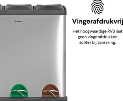 Homra STEPHS Afvalscheiding Prullenbak Met 3 Vakken - 3 X 20L Inhoud - Trio Pedaalemmer - 60 Liter - Vingerafdrukvrij - Vuilafstotend - Anti-slip - Hoogwaardig RVS - Duurzaam ABS Kunststof - RVS - Hygiënisch Recyclen - Afvalscheidingsprullenbak -Mepal shop 1200x984 2
