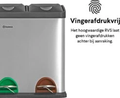 Homra STEPHS Afvalscheiding Prullenbak Met 3 Vakken - 3 X 15L Inhoud - Trio Pedaalemmer - 45 Liter - Vingerafdrukvrij - Vuilafstotend - Anti-slip - Hoogwaardig RVS - Duurzaam ABS Kunststof - RVS - Hygiënisch Recyclen - Afvalscheidingsprullenbak -Mepal shop 1200x987 3