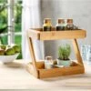Merkloos Decopatent® 2 Laags Keuken Opbergrek - Staand Rek 2 Etages - Keukenrek - Bamboe Hout - Etagere Rek - Kruidenrek - Keuken Organizer -Mepal shop 1200x995 3
